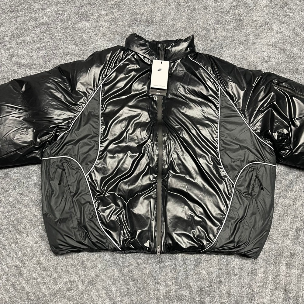 Nike Bubble Jacket Men XL Black Anthracite Puffer Loose Fit Down Fill II3869-010 - Picture 2 of 16